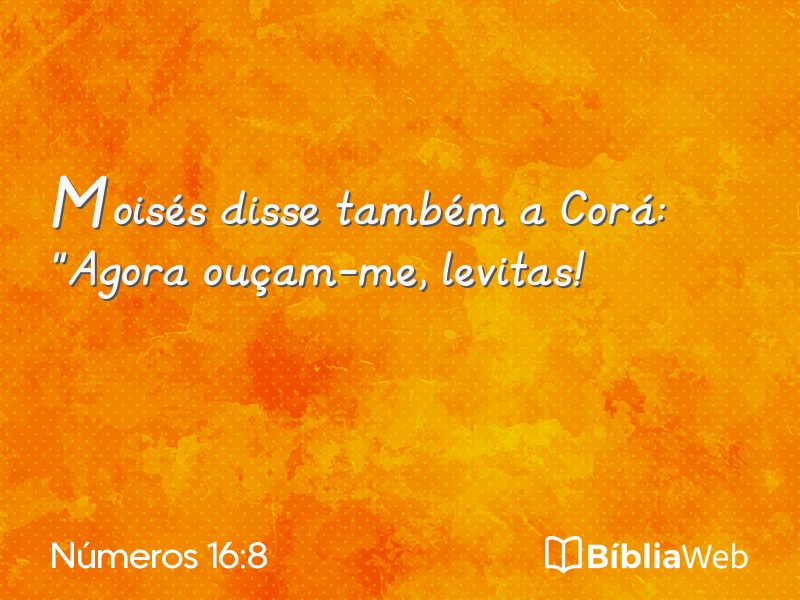 Números 16:8 em imagem para compartilhar