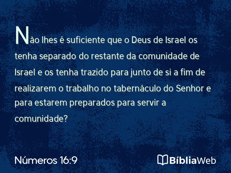 Números 16:9 em imagem para compartilhar