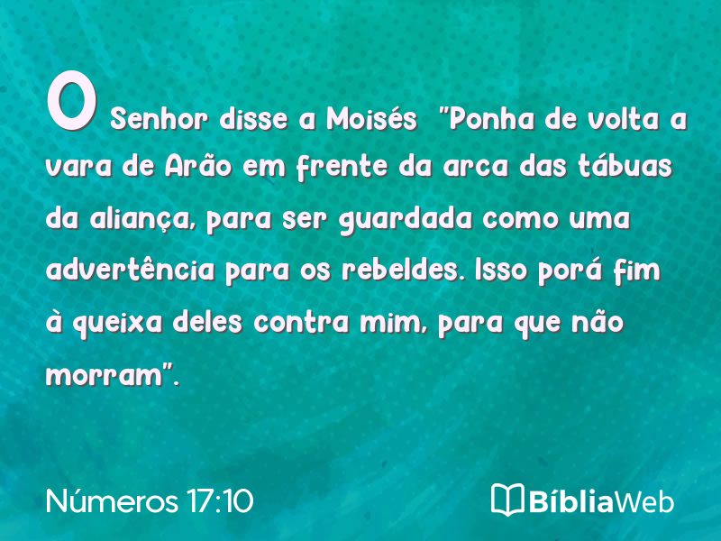 Números 17:10 em imagem para compartilhar