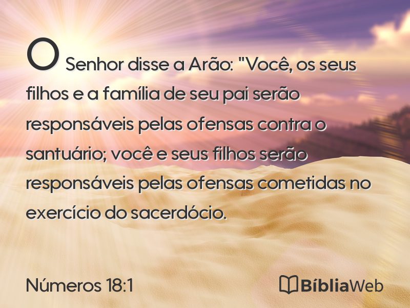 Números 18:1 em imagem para compartilhar