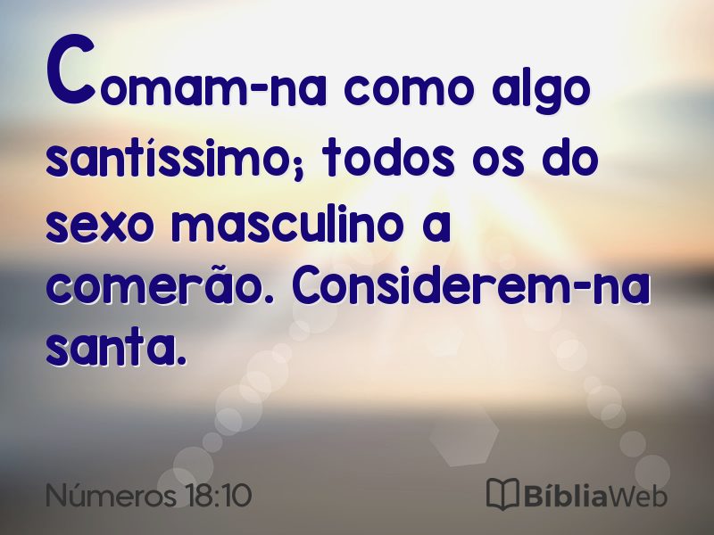 Números 18:10 em imagem para compartilhar
