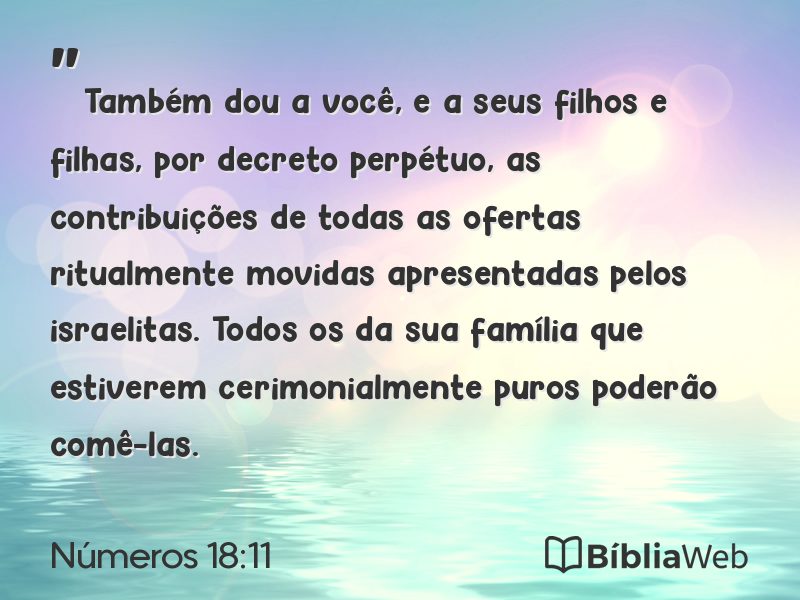 Números 18:11 em imagem para compartilhar