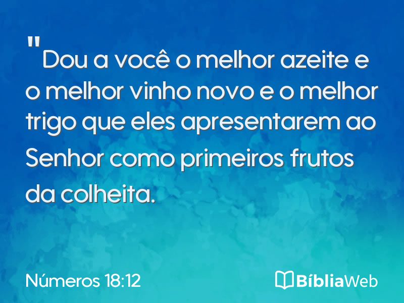 Números 18:12 em imagem para compartilhar