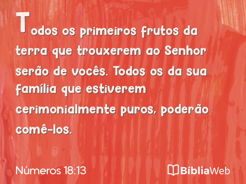Números 18:13 em imagem para compartilhar