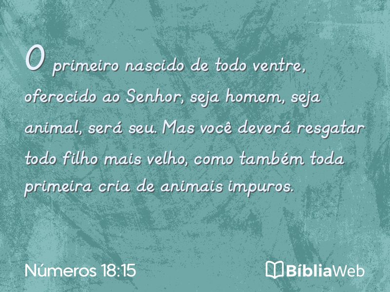 Números 18:15 em imagem para compartilhar