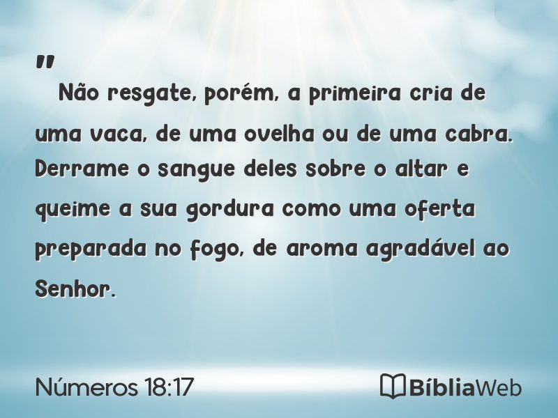 Números 18:17 em imagem para compartilhar
