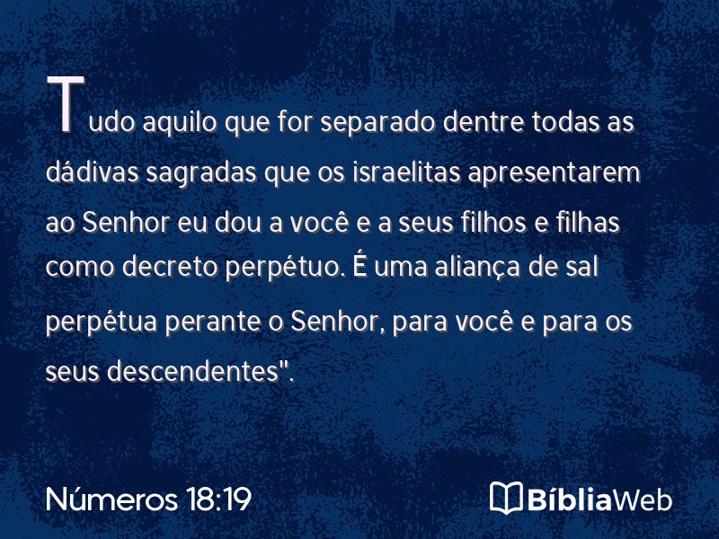 Números 18:19 em imagem para compartilhar