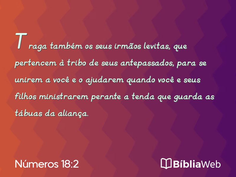 Números 18:2 em imagem para compartilhar