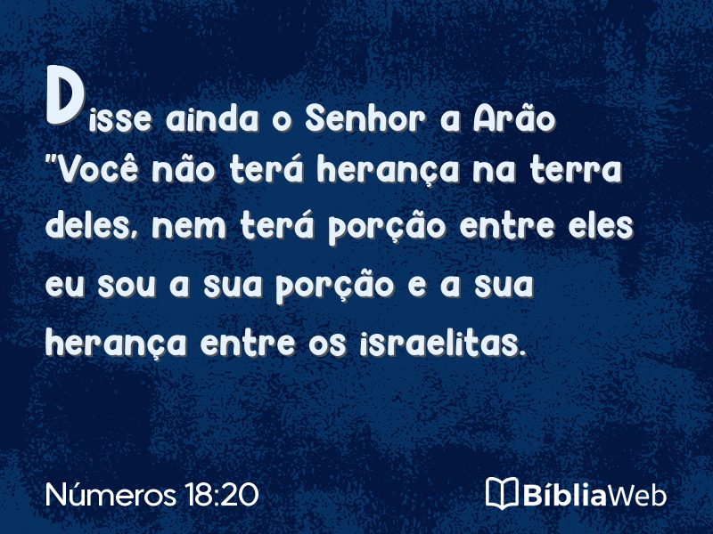 Números 18:20 em imagem para compartilhar
