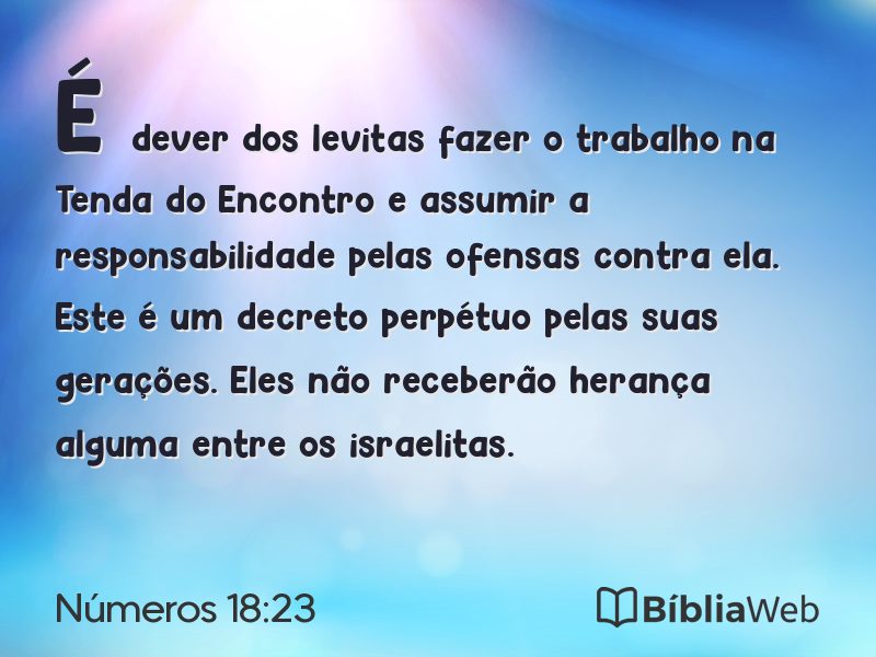 Números 18:23 em imagem para compartilhar