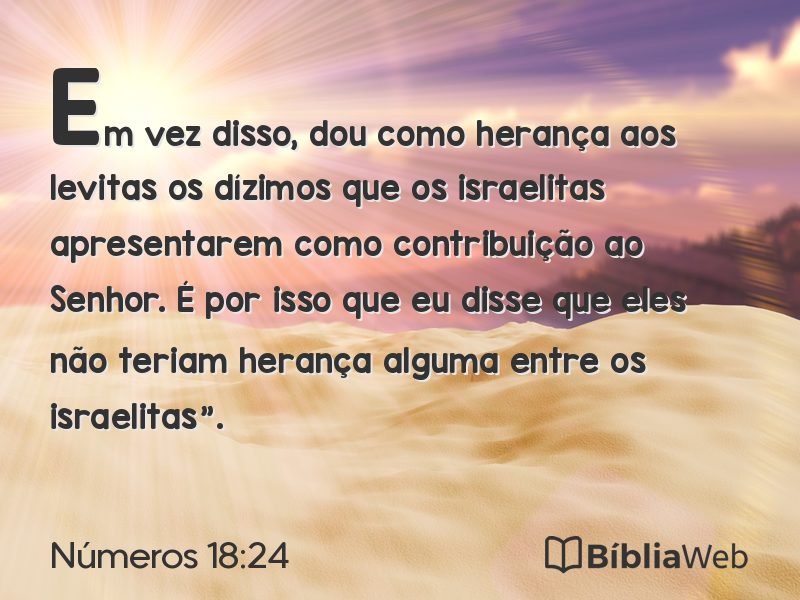 Números 18:24 em imagem para compartilhar