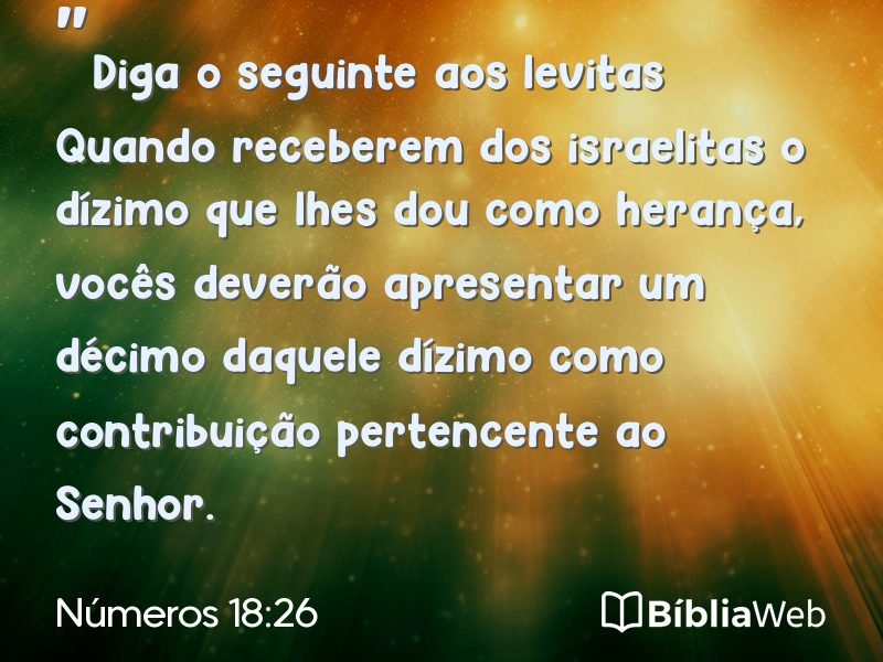 Números 18:26 em imagem para compartilhar