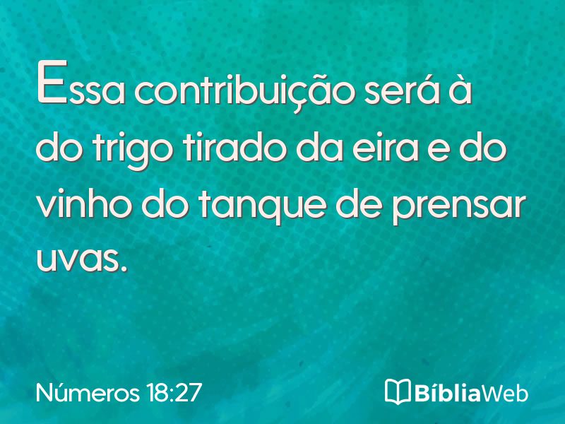 Números 18:27 em imagem para compartilhar