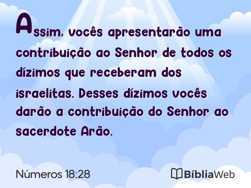 Números 18:28 em imagem para compartilhar