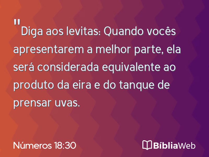 Números 18:30 em imagem para compartilhar