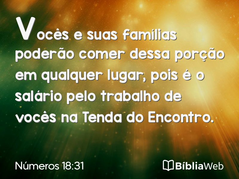 Números 18:31 em imagem para compartilhar