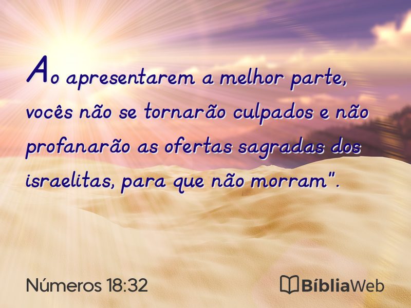 Números 18:32 em imagem para compartilhar