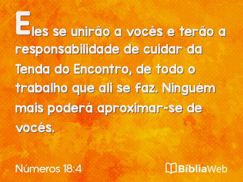 Números 18:4 em imagem para compartilhar
