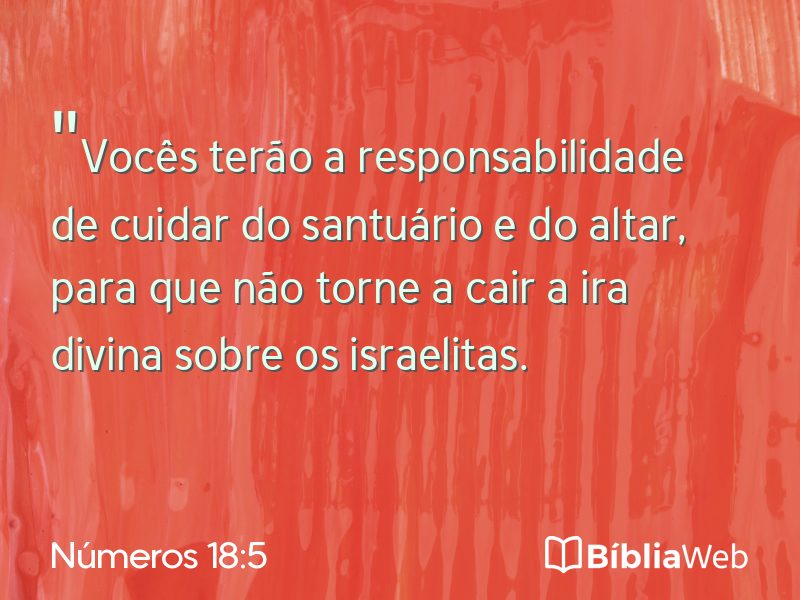 Números 18:5 em imagem para compartilhar