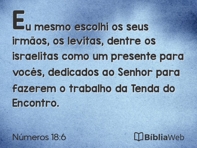 Números 18:6 em imagem para compartilhar