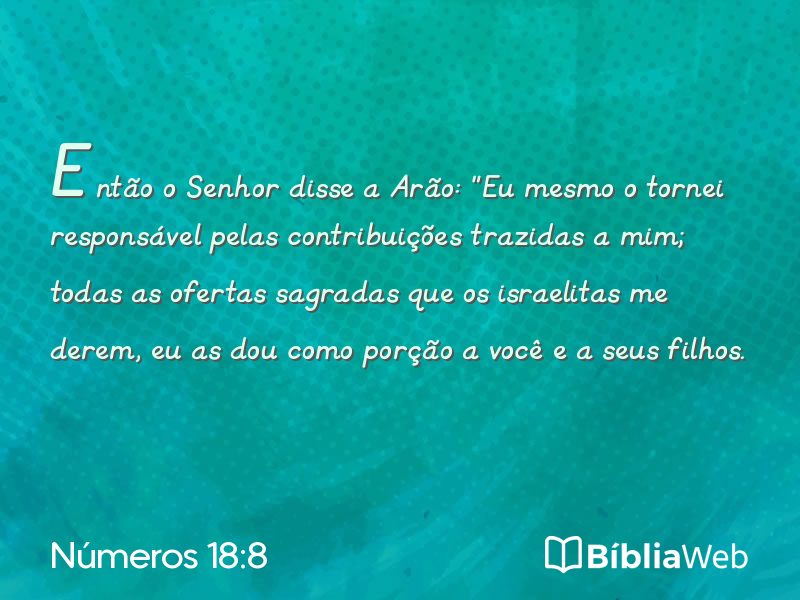 Números 18:8 em imagem para compartilhar