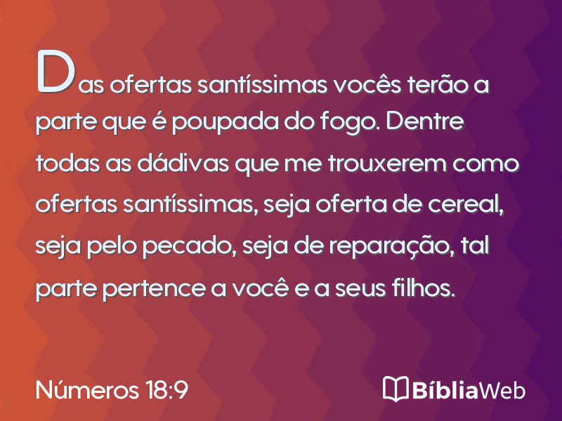 Números 18:9 em imagem para compartilhar