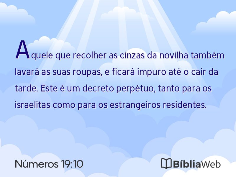 Números 19:10 em imagem para compartilhar