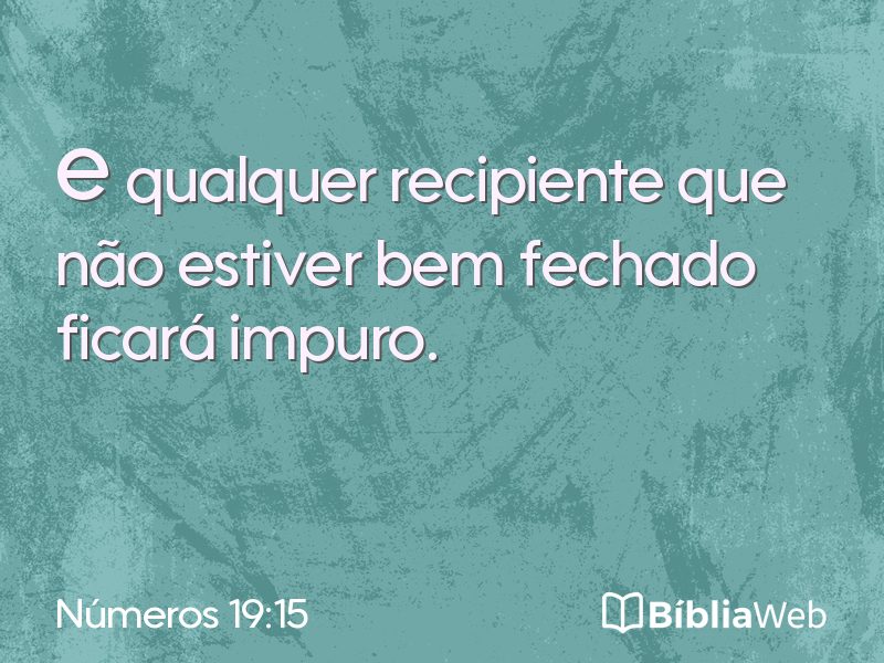 Números 19:15 em imagem para compartilhar