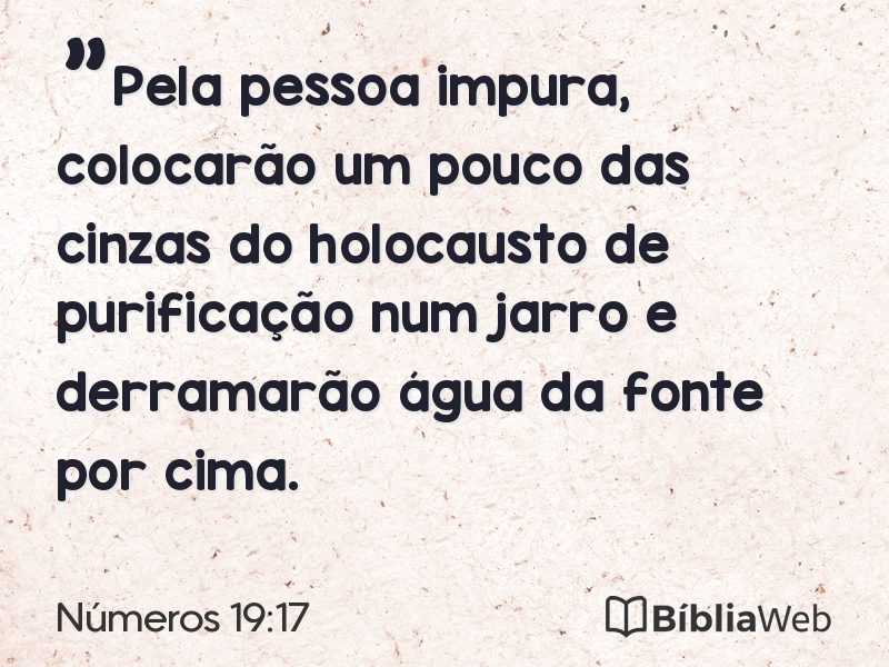 Números 19:17 em imagem para compartilhar