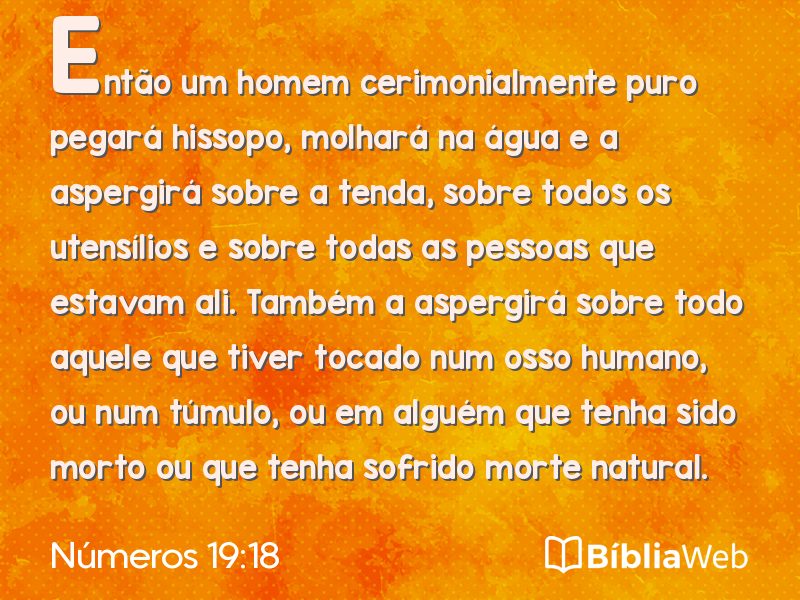 Números 19:18 em imagem para compartilhar