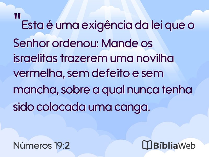 Números 19:2 em imagem para compartilhar