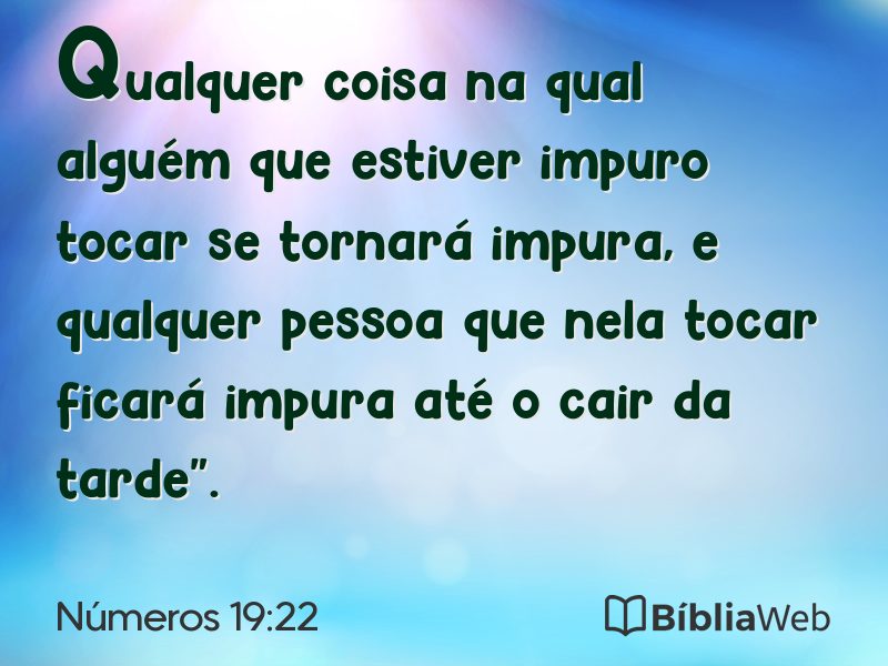 Números 19:22 em imagem para compartilhar
