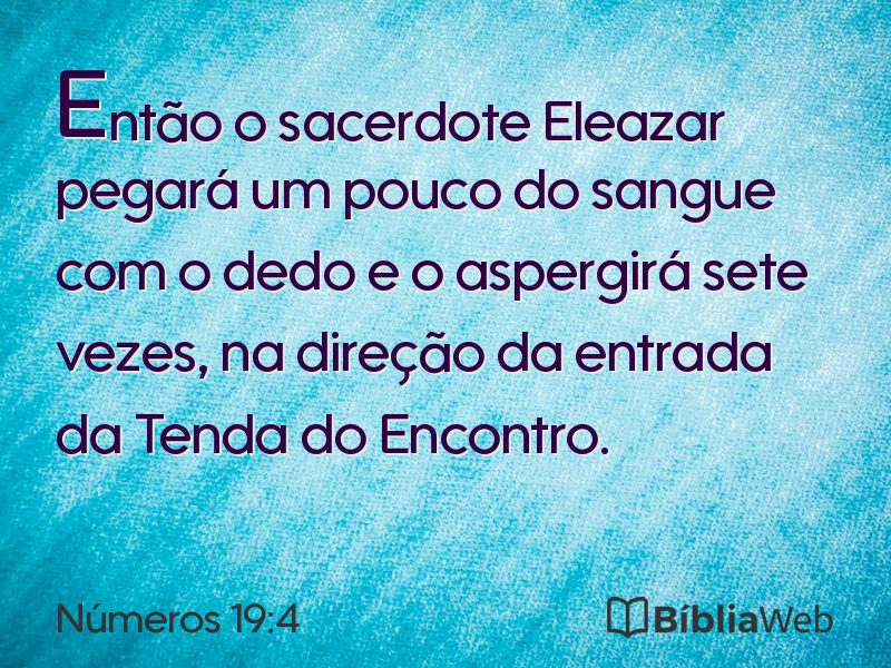 Números 19:4 em imagem para compartilhar