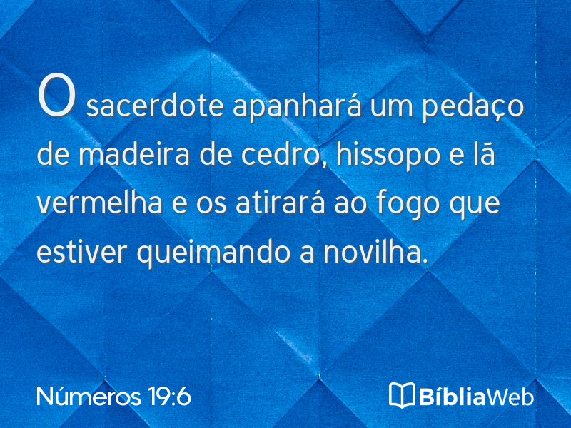 Números 19:6 em imagem para compartilhar