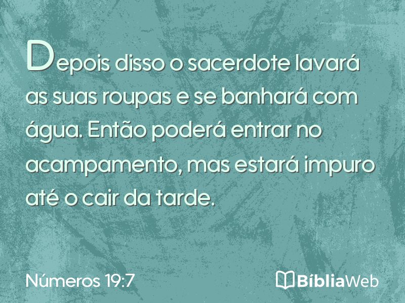 Números 19:7 em imagem para compartilhar