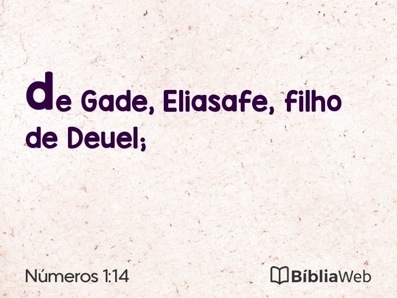 Números 1:14 em imagem para compartilhar