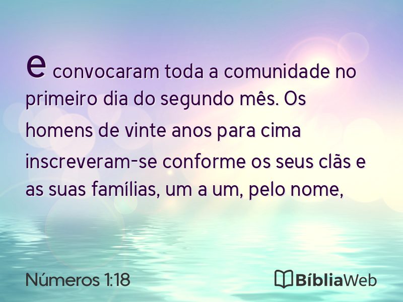 Números 1:18 em imagem para compartilhar