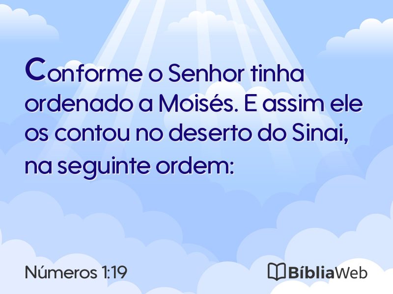 Números 1:19 em imagem para compartilhar