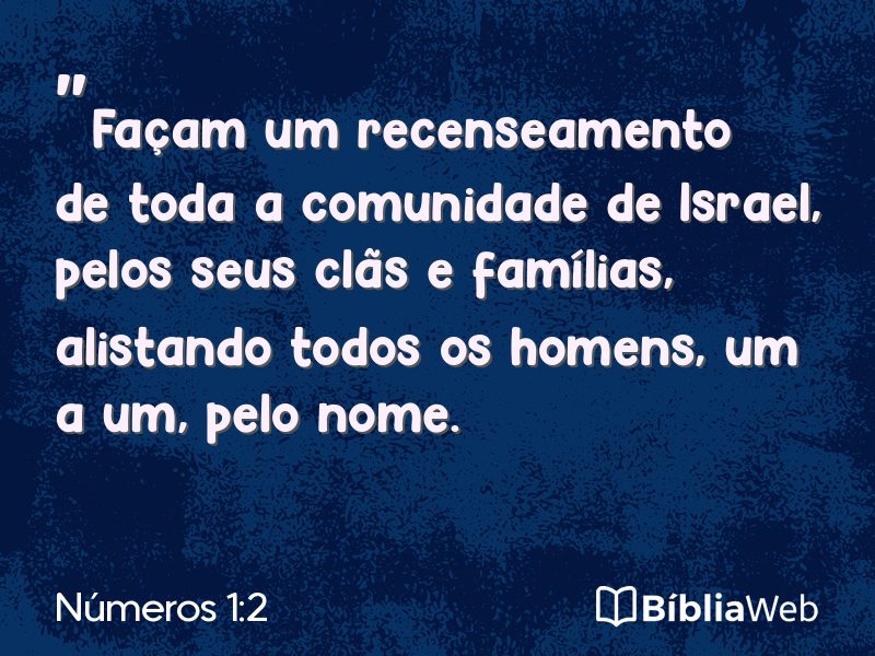 Números 1:2 em imagem para compartilhar