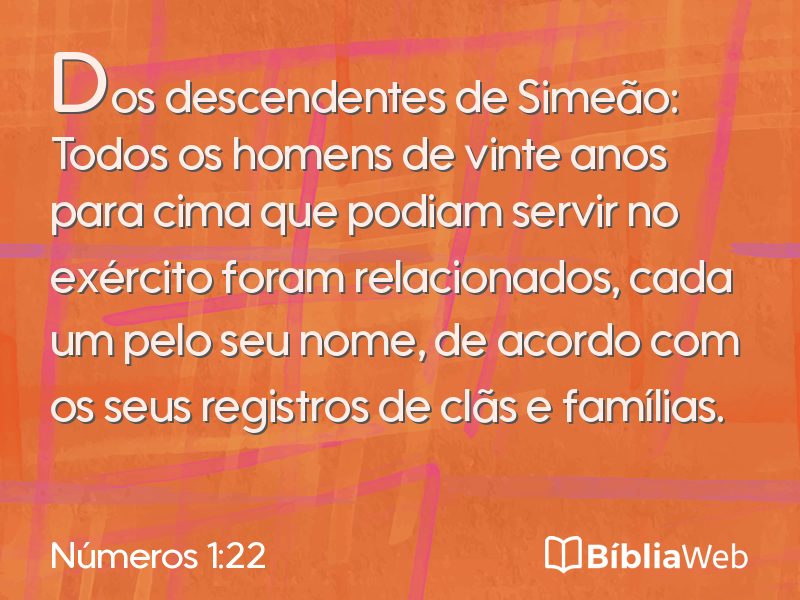 Números 1:22 em imagem para compartilhar