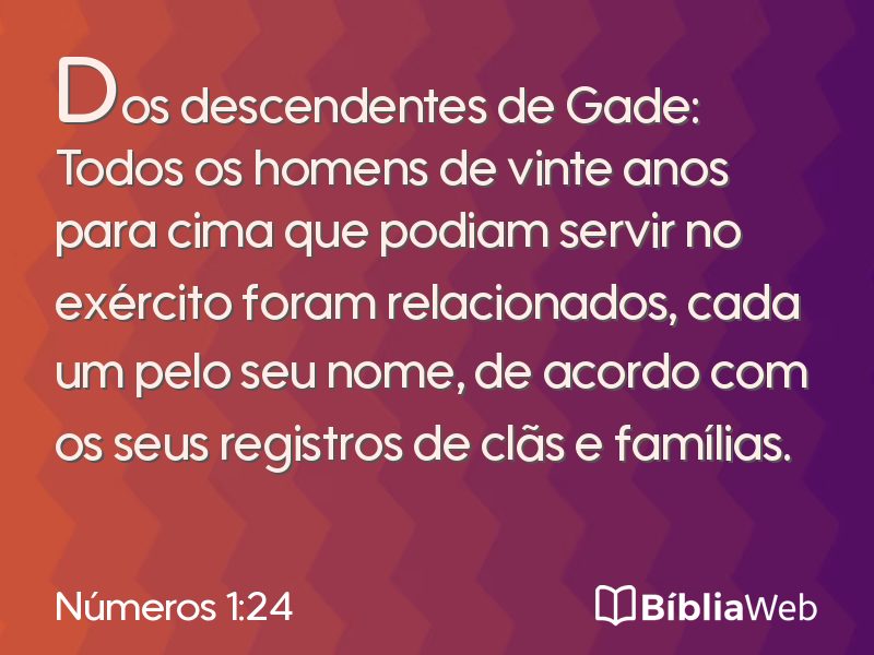 Números 1:24 em imagem para compartilhar