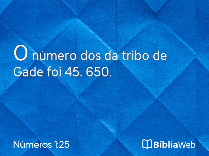 Números 1:25 em imagem para compartilhar