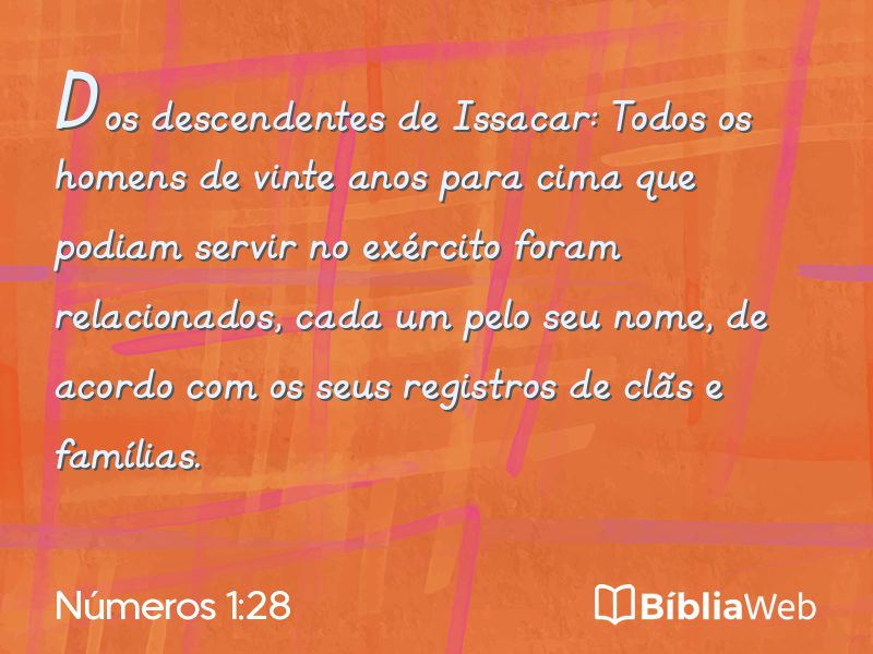 Números 1:28 em imagem para compartilhar