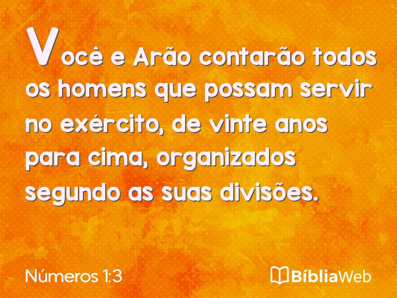 Números 1:3 em imagem para compartilhar
