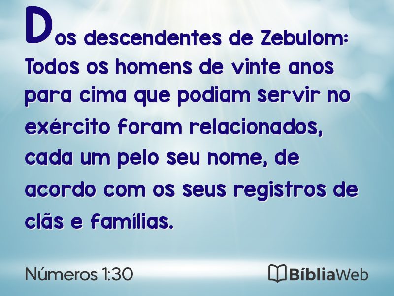 Números 1:30 em imagem para compartilhar