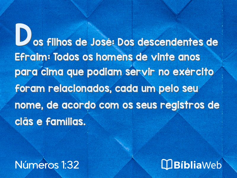 Números 1:32 em imagem para compartilhar