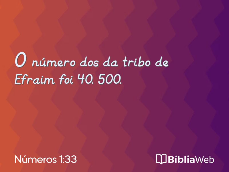 Números 1:33 em imagem para compartilhar