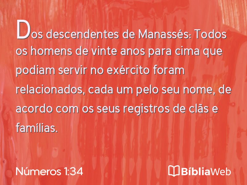 Números 1:34 em imagem para compartilhar