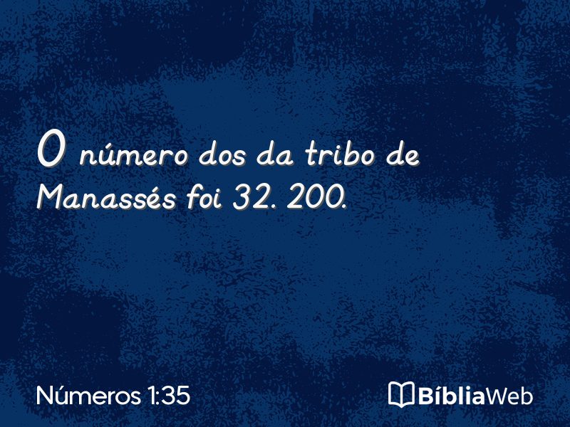 Números 1:35 em imagem para compartilhar