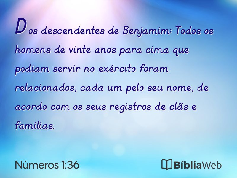 Números 1:36 em imagem para compartilhar